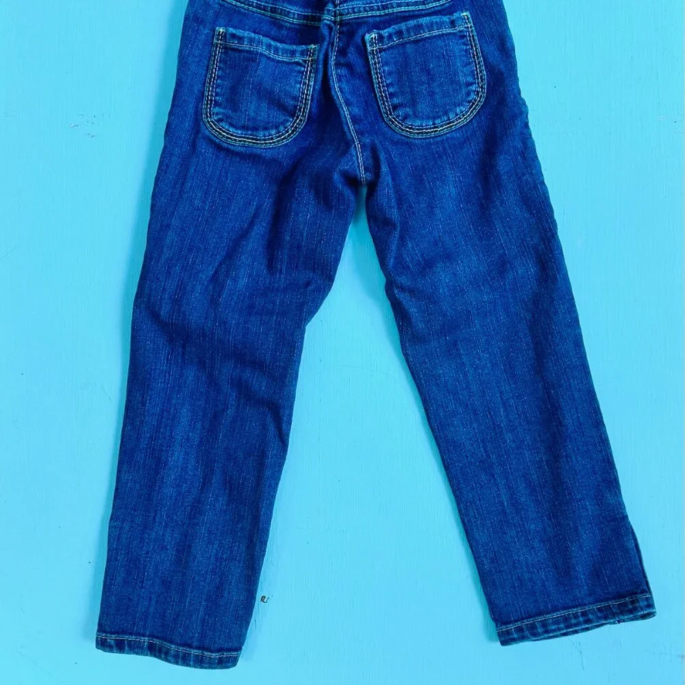 Gymboree Capri Jeans Size 7 Slim Daisy Button Adjustable Waist Denim